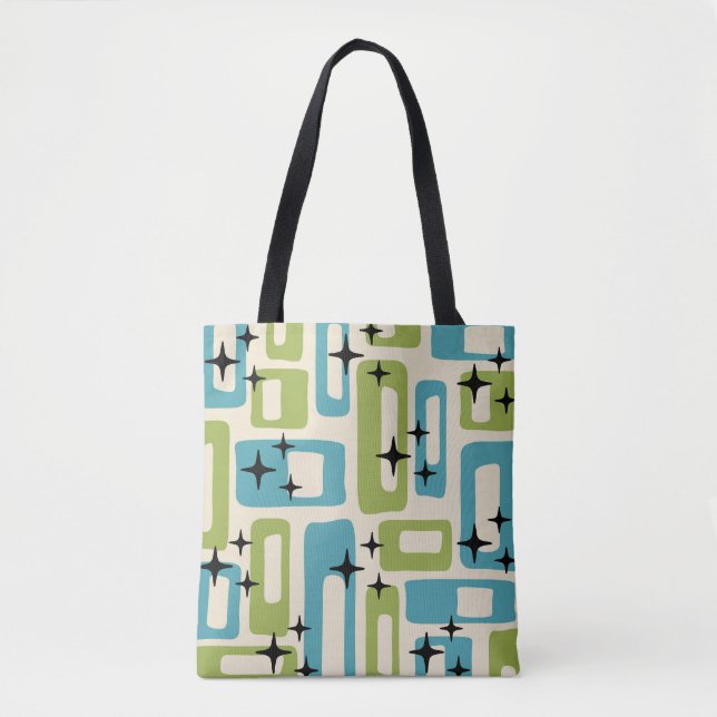 Bolsa Tote Padrão de Abstrato de Moderno do meio século (Frente)