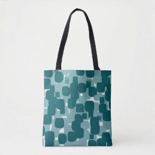 Bolsa Tote Padrão de Abstrato de Teal Na moda moderno