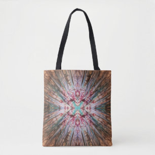 Bolsa Tote Padrão de Abstrato digital em ferrugem, vermelho e
