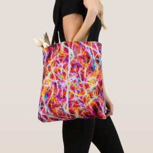 Bolsa Tote Padrão de Abstrato elétrico vibrante