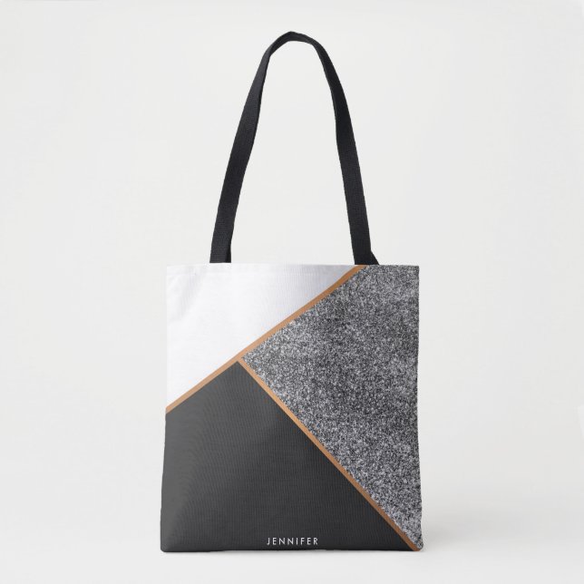 Bolsa Tote Padrão de Abstrato geométrico (Frente)