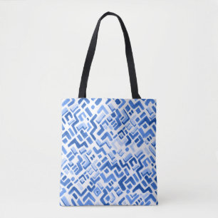 Bolsa Tote Padrão de Abstrato Geométrico de Aquarela
