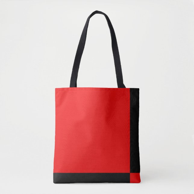 Bolsa Tote Padrão de Abstrato preto e vermelho (Frente)