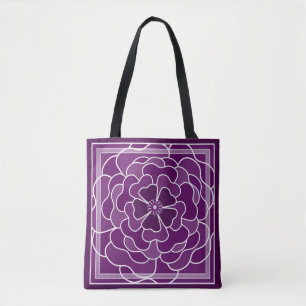 Bolsa Tote Padrão de abstrato roxo escuro
