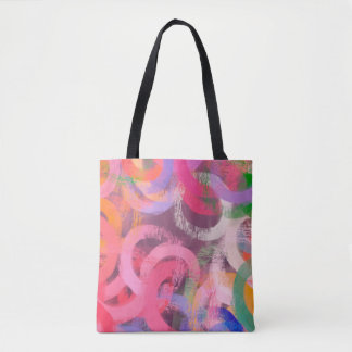Bolsa Tote Padrão de abstrato surreal feito à mão. Arte moder