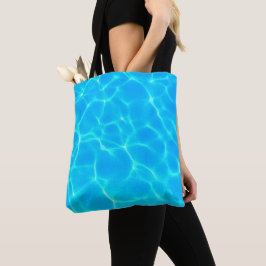Bolsa Tote Padrão De Água Aqua Com Ondas De Reflexão