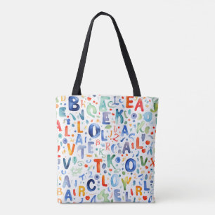 Bolsa Tote Padrão de alfabeto