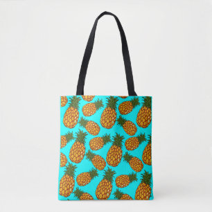 Bolsa Tote Padrão de Amor de Abacaxi - Exótico Tropical Delic
