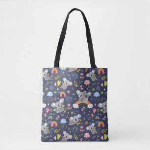 Bolsa Tote Padrão de Amor do Koala Rainbow