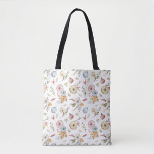 Bolsa Tote Padrão de Aquarela de outono elegante