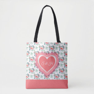 Bolsa Tote Padrão de aquarela floral colorido e elegante de p