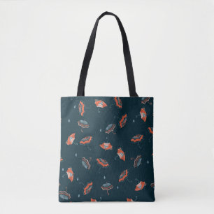 Bolsa Tote Padrão de aquarela sem costura com um guarda-chuv