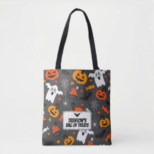 Bolsa Tote Padrão de aranha-fantasma da abóbora