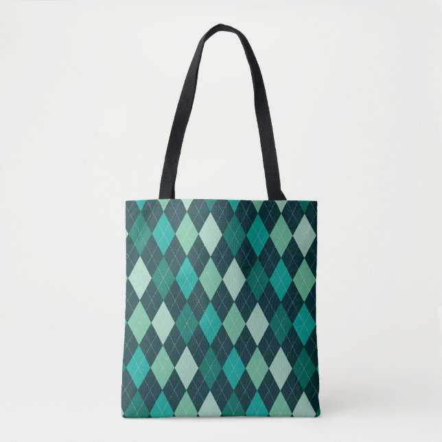 Bolsa Tote Padrão de argila teal (Frente)