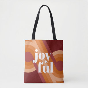 Bolsa Tote Padrão de arte Chic Retro Funky Abstrato Waves