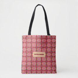Bolsa Tote Padrão de Arte Cruzada Abstrata de Geometria de Pi