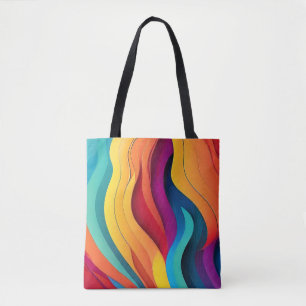 Bolsa Tote padrão de arte das linhas abstrato