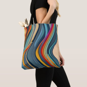 Bolsa Tote padrão de arte das linhas abstrato