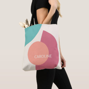 Bolsa Tote Padrão de Arte de Círculos Geométricos de Abstr