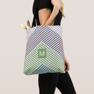 Bolsa Tote Padrão de arte de listra diagonal personalizado