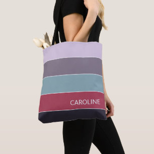 Bolsa Tote Padrão de Arte de Stripes Coloridas da Tendência d