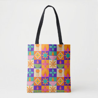 Bolsa Tote Padrão de Arte Popular Indiana – Tradicional 