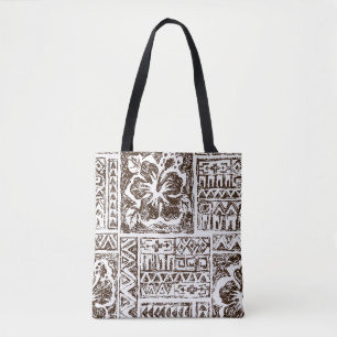 Bolsa Tote Padrão de arte tropical tribal do Havaí indígenas