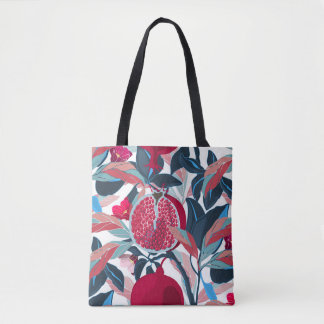 Bolsa Tote Padrão de Árvore de Pomegranato de Arte
