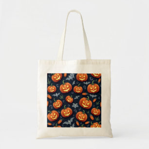 Bolsa Tote Padrão de Assustação Colorida do Halloween Feliz
