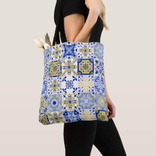 Bolsa Tote Padrão de Azulejos Portugueses