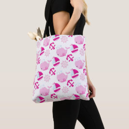 Bolsa Tote Padrão De Baleias, Baleias Cutas, Baleias Rosa