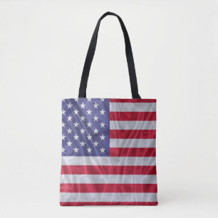 Bolsa Tote Padrão de bandeira dos Estados Unidos na textura d