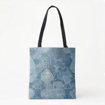 Padrão de Batik Azul Empoeirado Moderno
