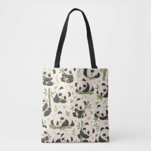 Bolsa Tote Padrão de Bebê Panda Fofo
