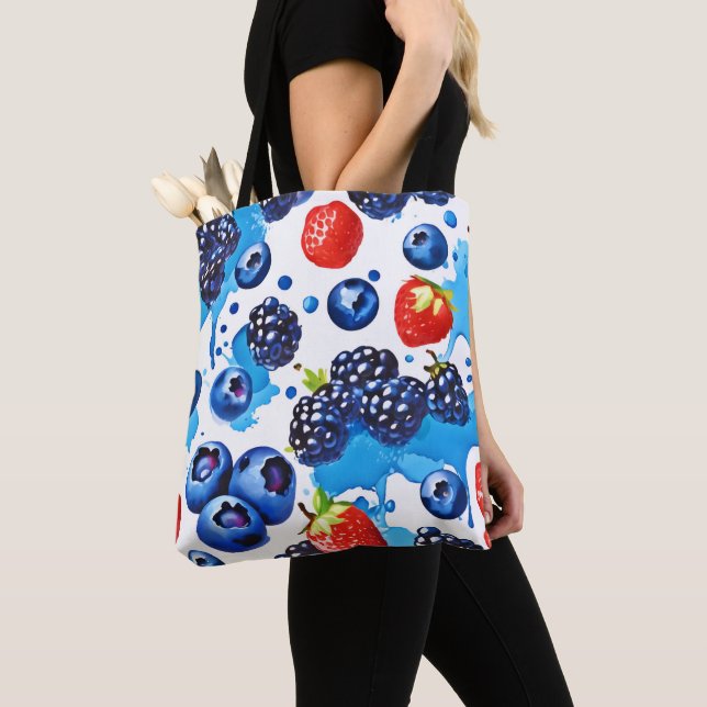 Bolsa Tote Padrão de Berry Vibrante (Close Up)
