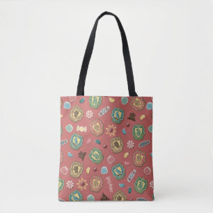 Bolsa Tote Padrão de Biscoito de Férias das Casas da HOGWARTS