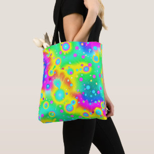 Bolsa Tote Padrão de Blaze de Neon Vibrante