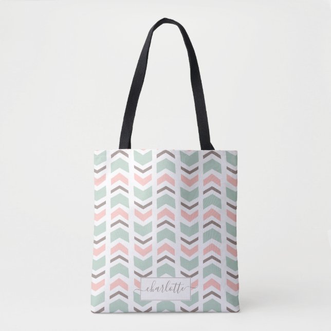 Bolsa Tote Padrão de Boho Chevron (Frente)