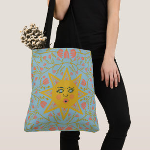 Bolsa Tote Padrão de Boho de Sol e Vinhas