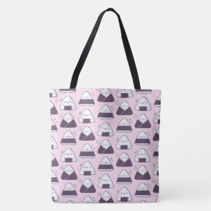 Bolsa Tote Padrão de Bolas de Arroz Onigiri Japonesas Kawaii