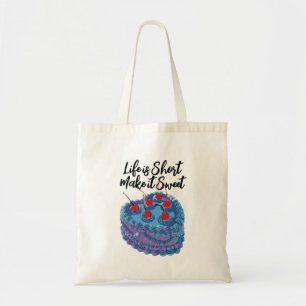 Bolsa Tote Padrão de Bolo Corpo Roxo