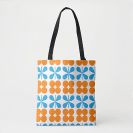Bolsa Tote Padrão de Borboleta Laranja e Azul