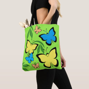 Bolsa Tote Padrão de borboleta primavera