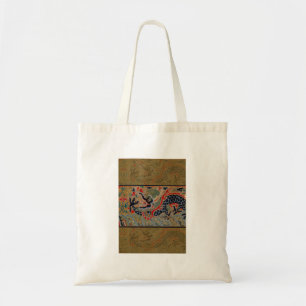 Bolsa Tote Padrão de bordado em seda de dragão chinês antigo