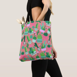 Bolsa Tote Padrão de Cactus Rosa Rosa-Rosa-Gota-Sudoeste Dive