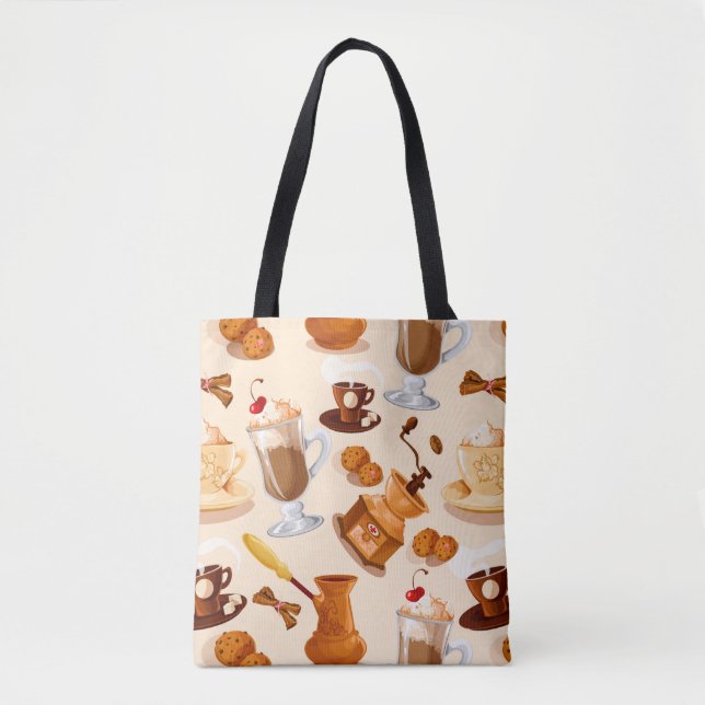 Bolsa Tote Padrão de café (Frente)
