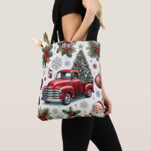 Padrão de Caminhão Vermelho de Natal e Papai Noel