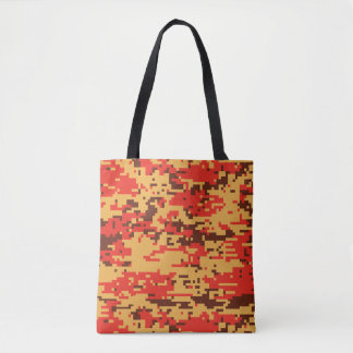 Bolsa Tote Padrão de Camo Digital de outono