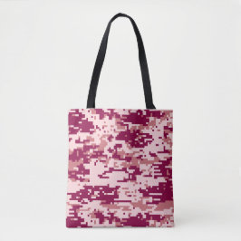 Bolsa Tote Padrão de Camo Digital rosa