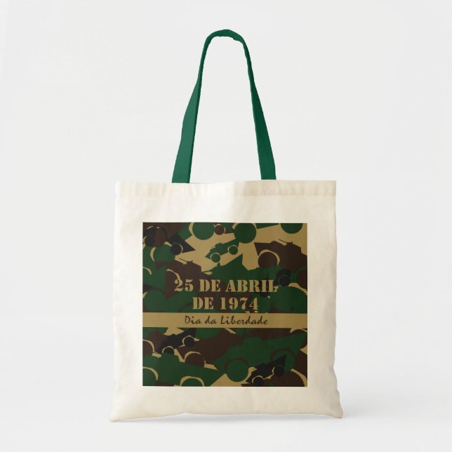 Bolsa Tote Padrão de camuflagem de veículos militares (Frente)